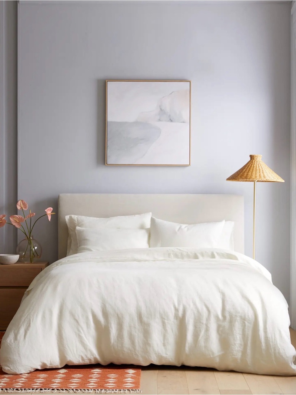 NWOT European Linen Duvet Set - Ivory King/CalKing - Retail $214